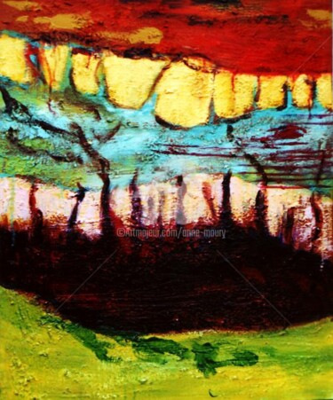 Peinture intitulée "Terre" par Anne Maury, Œuvre d'art originale, Huile