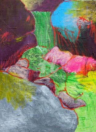 Pintura titulada "Cascade" por Anne Maury, Obra de arte original, Oleo