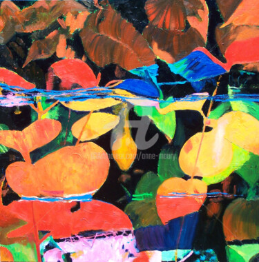 Peinture intitulée "Forêt ardente" par Anne Maury, Œuvre d'art originale, Huile