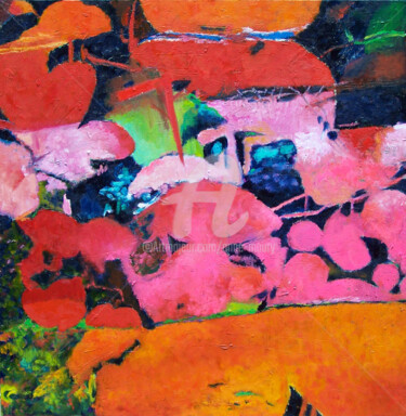 Peinture intitulée "Fête de printemps" par Anne Maury, Œuvre d'art originale, Huile