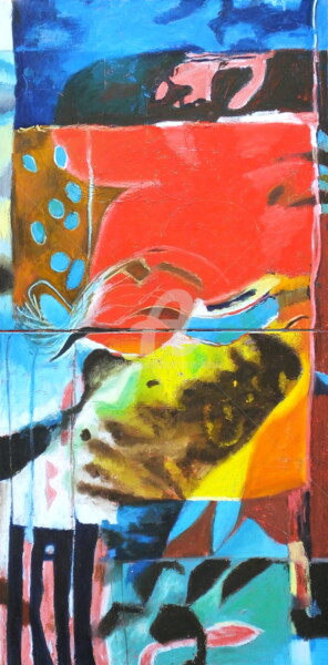 Картина под названием "Tropical fantasy" - Anne Maury, Подлинное произведение искусства, Масло