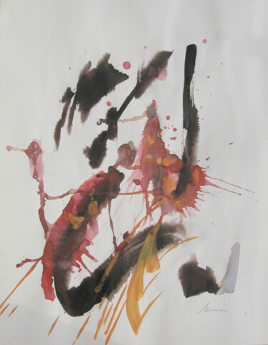 Painting titled "l-orage.jpg" by Anne-Michelle Vrillet (Mina), Original Artwork, Ink