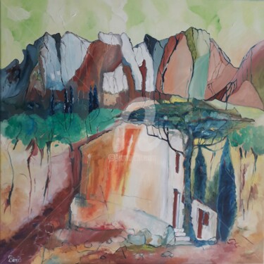 Peinture intitulée "Le cabanon de Cézan…" par Anne Paris, Œuvre d'art originale, Huile Monté sur Châssis en bois