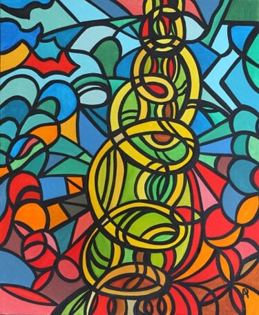 Peinture intitulée "La spirale" par Anne Philippe, Œuvre d'art originale