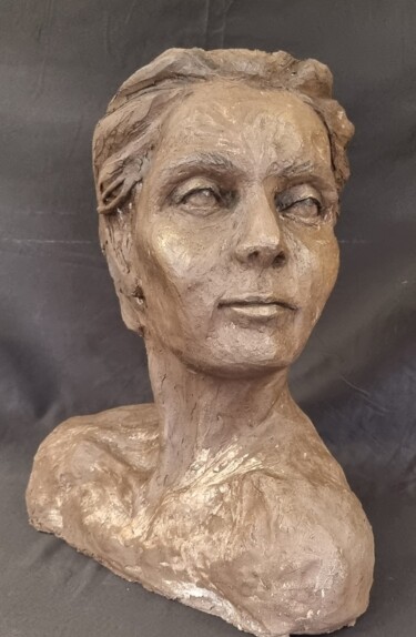 Escultura titulada "portrait de Anne" por Anne Platbroot, Obra de arte original, Terracota