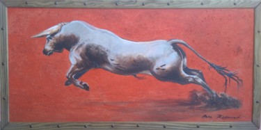 Peinture intitulée "paléo-taureau.jpg" par Anne Reymond, Œuvre d'art originale, Acrylique