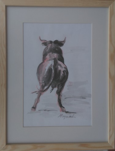 Disegno intitolato "taureau - encres.jpg" da Anne Reymond, Opera d'arte originale, Inchiostro