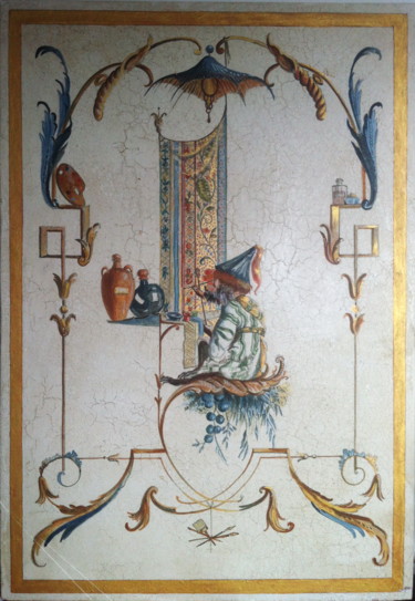 Pittura intitolato "Singerie" da Anne Reymond, Opera d'arte originale
