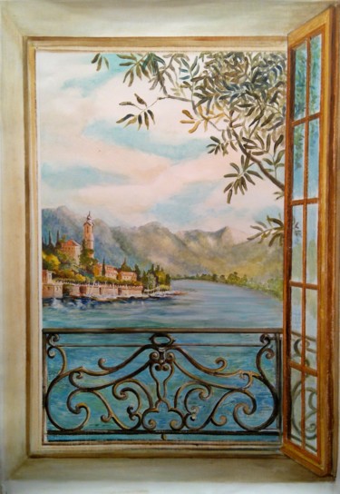 제목이 "Lac de Côme à la Fe…"인 미술작품 Anne Reymond로, 원작, 아크릴