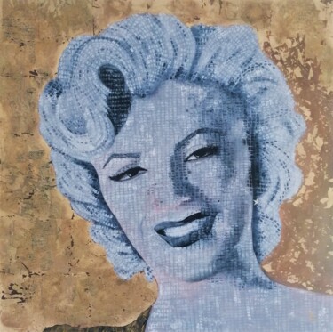 Painting titled "Marylin, tout simpl…" by Anne Robin, Original Artwork, Acrylic Mounted on Wood Stretcher frame