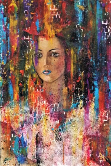 Painting titled "Simona" by Anne Robin, Original Artwork, Acrylic