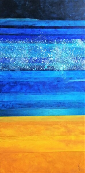 Painting titled "Les dunes" by Anne Robin, Original Artwork, Acrylic Mounted on Wood Stretcher frame