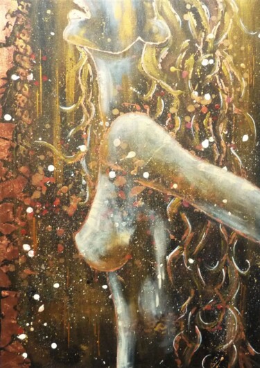 Pintura titulada "Grains de beauté" por Anne Robin, Obra de arte original, Acrílico Montado en Bastidor de camilla de madera
