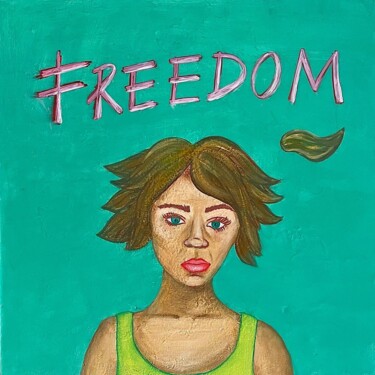 Painting titled "FREEDOM" by Anne Smurra, Original Artwork, Acrylic Mounted on Wood Stretcher frame