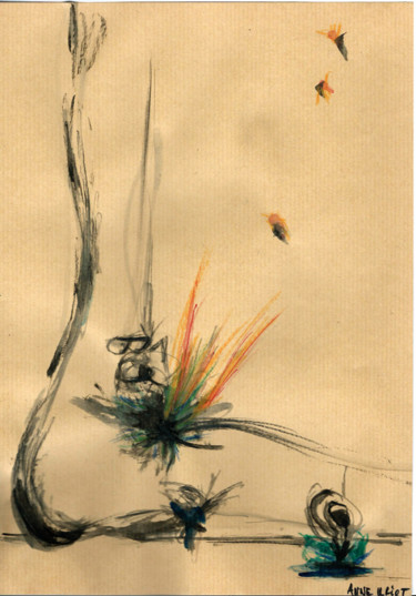 Peinture intitulée "pied-en-feu.jpg" par Anne Uriot, Œuvre d'art originale, Acrylique