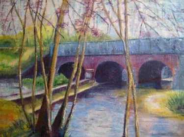 Painting titled "Le pont de Ré" by Anne Vincent-Rohaut, Original Artwork