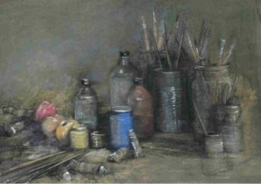 Peinture intitulée "L'atelier" par Anne Vincent-Rohaut, Œuvre d'art originale