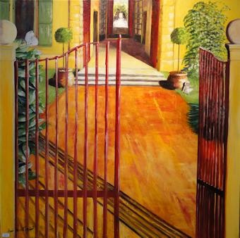 Pintura intitulada "Histoire de portes" por Anne Vincent-Rohaut, Obras de arte originais