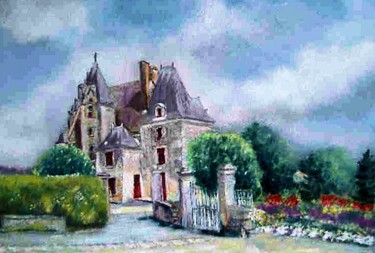 Peinture intitulée "p-neuvicq-le-chatea…" par Anne Vincent-Rohaut, Œuvre d'art originale, Pastel