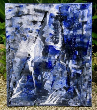 Painting titled "Fantasme-bleu" by Anne Abier, Original Artwork, Acrylic