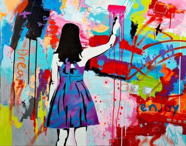 Painting titled "En immersion" by Annabelle Delage, Original Art, Acrylic