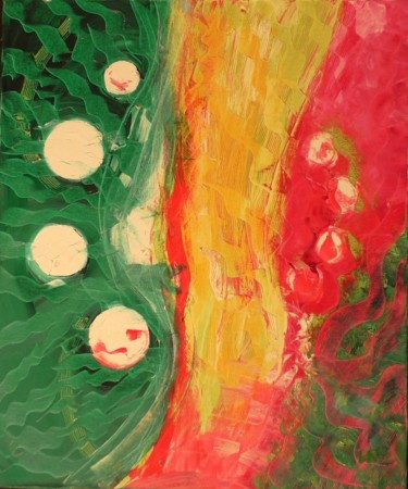 Painting titled "Atomic" by Carina Kasyan, Original Artwork, Oil