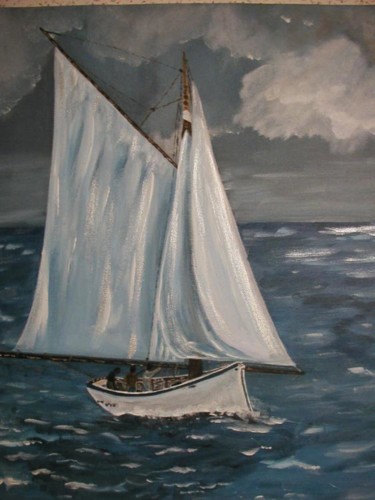 Peinture intitulée "Partie de pêche" par Anne-Charles, Œuvre d'art originale