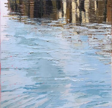 Peinture intitulée "Reflet sur la Seine" par Anne Fersit, Œuvre d'art originale, Huile Monté sur Châssis en bois