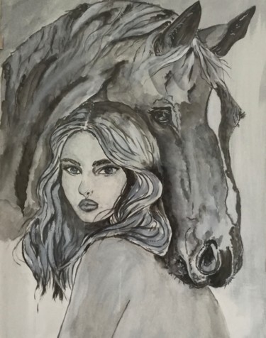 Amitié Peinture intitulée "Amitié" par Anne Fortoul, Œuvre d'art originale, Aquarelle