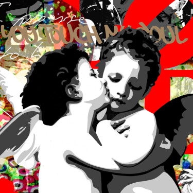 Malerei mit dem Titel "Famous Love Couples…" von Annejole Jacobs - De Jongh (Jole), Original-Kunstwerk, Digitaldruck Auf Hol…