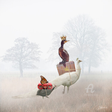 Цифровое искусство под названием "De evacuatie van de…" - Anneke Bloema, Подлинное произведение искусства, Фотомонтаж