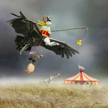 拼贴 标题为“Circus Poggibonsi 5…” 由Anneke Bloema, 原创艺术品, 照片蒙太奇 安装在金属上