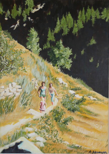 Pittura intitolato "The encounter" da Annelies Adriaensen, Opera d'arte originale, Acrilico