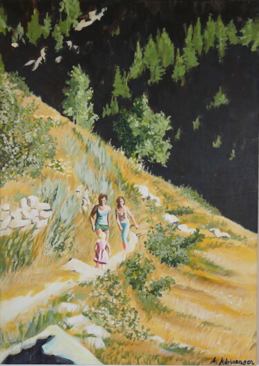 Peinture intitulée "The encounter" par Annelies Adriaensen, Œuvre d'art originale, Acrylique