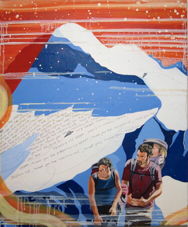 Malerei mit dem Titel "Thank you" von Annelies Adriaensen, Original-Kunstwerk, Acryl Auf Keilrahmen aus Holz montiert