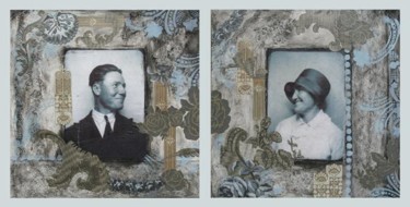 Collages intitulée "Les amoureux" par Anne-Lise Juhel, Œuvre d'art originale
