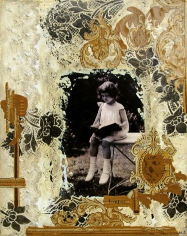 Collages intitulée "Loulou" par Anne-Lise Juhel, Œuvre d'art originale
