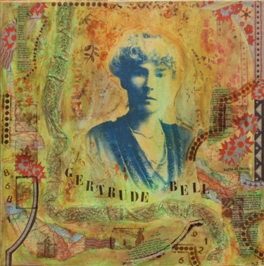 Collages intitulée "Gertrude" par Anne-Lise Juhel, Œuvre d'art originale