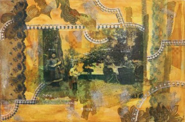 Collages intitulée "Dans le jardin d'été" par Anne-Lise Juhel, Œuvre d'art originale