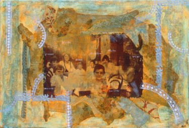 Collages intitulée "Lucette et les autr…" par Anne-Lise Juhel, Œuvre d'art originale
