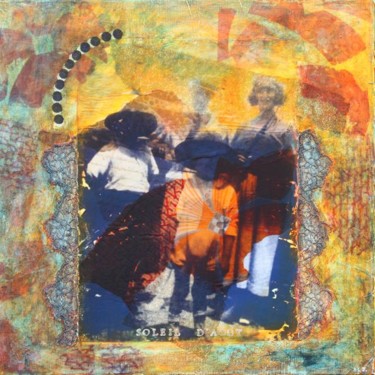 Collages intitulée "Soleil d'Août" par Anne-Lise Juhel, Œuvre d'art originale