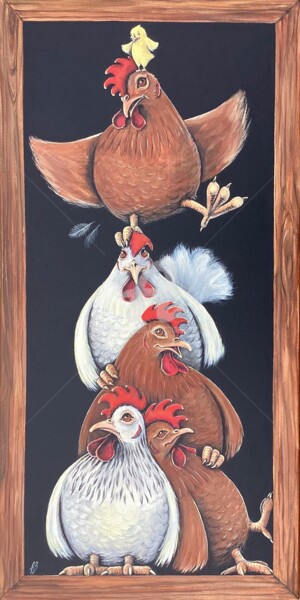 Pintura titulada "Le cirque" por Annemarie Laffont, Obra de arte original, Acrílico Montado en Bastidor de camilla de madera