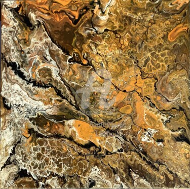 Картина под названием "Marble composition" - Annemarie Laffont, Подлинное произведение искусства, Акрил Установлен на Деревя…