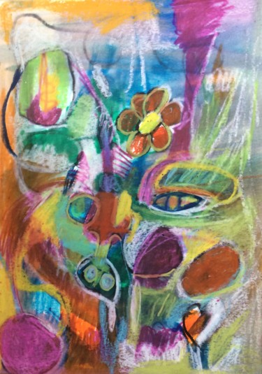 Drawing titled "The Beast" by Anne-Marie Delaunay-Danizio, Original Artwork, Pastel