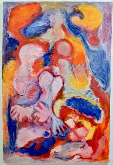 Schilderij getiteld "Fallen Angels" door Anne-Marie Delaunay-Danizio, Origineel Kunstwerk, Olie