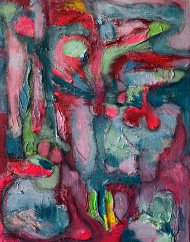 Картина под названием "Red and Raw" - Anne-Marie Delaunay-Danizio, Подлинное произведение искусства, Акрил
