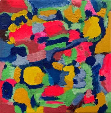 Painting titled "Neon Chameleon" by Anne-Marie Delaunay-Danizio, Original Artwork, Acrylic