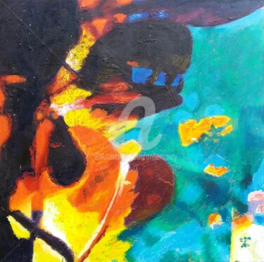 Peinture intitulée "Cache-cache sous le…" par Anne Maury, Œuvre d'art originale, Huile