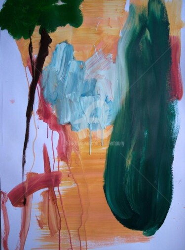Peinture intitulée "Villa Hadriana III" par Anne Maury, Œuvre d'art originale, Huile