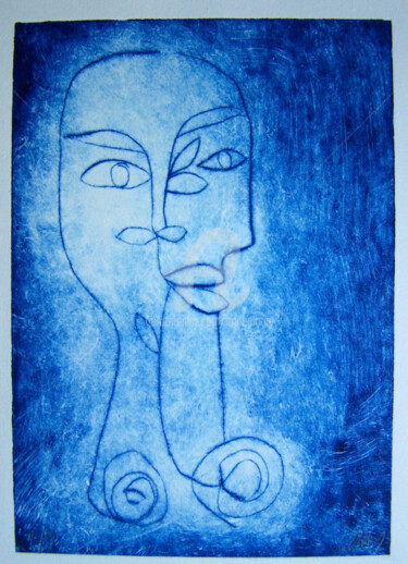 Gravures & estampes intitulée "Femme vegétal 2" par Anne Maury, Œuvre d'art originale, Gravure